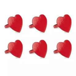 Online Red Heart Napkin Rings, Set of 6 Valentines Day Decorations