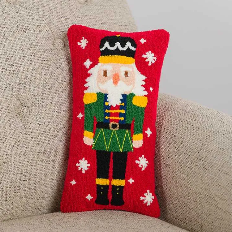 Discount Red Holly Nutcracker Mini Pillow Pillows