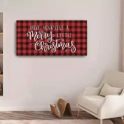 Discount Red Merry Little Christmas Giclee Canvas Art Print Christmas Art & Wall Decor