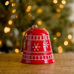 Clearance Metal Fair Isle Bell, 9 in. Christmas Decorations