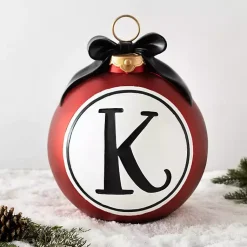 Hot Red Monogram K Ornament Monogram Seasonal Decor