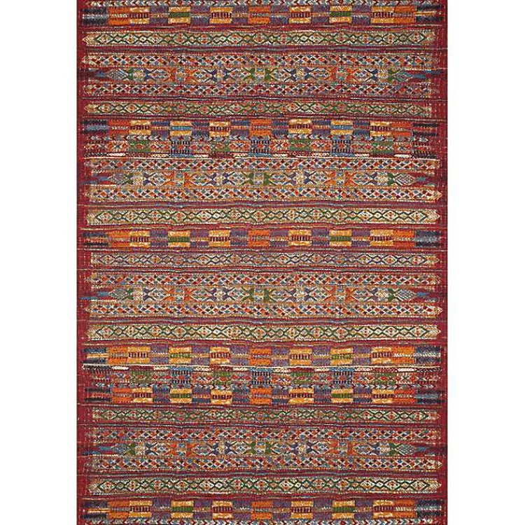 Kirklands Home Outdoor Rugs|Red Multicolor Southwestern Outdoor Area Rug, 7x11