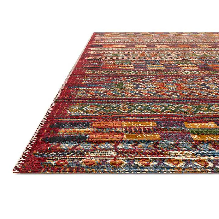 Kirklands Home Outdoor Rugs|Red Multicolor Southwestern Outdoor Area Rug, 7x11