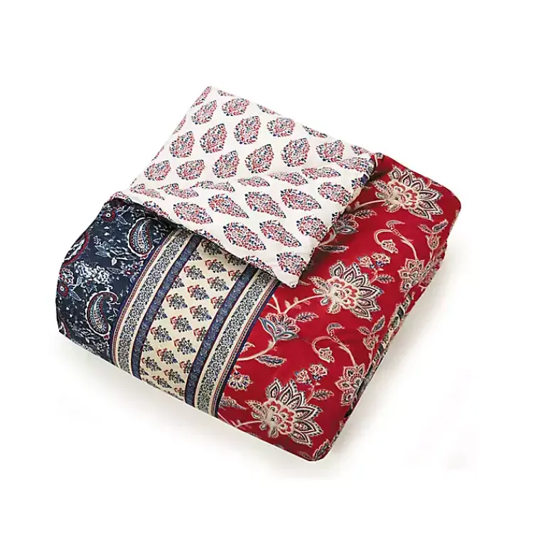 Kirklands Home Comforters|Red Navy Marbella Queen 5-pc. Comforter Set