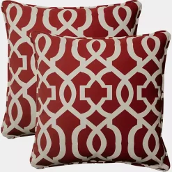 Kirklands Home Outdoor Cushions & Pillows|Red New Geometric Outdoor Pillows, Set of 2