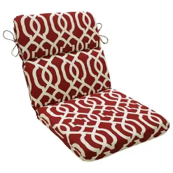 Kirklands Home Outdoor Cushions & Pillows|Red New Geometric Round Edge Outdoor Chair Cushion