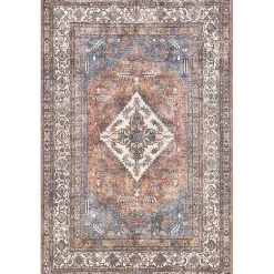 Kirklands Home Area Rugs|Persian Medallion Washable Area Rug, 3x5 Red