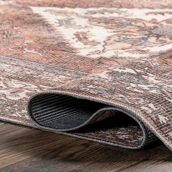 Kirklands Home Area Rugs|Persian Medallion Washable Area Rug, 3x5 Red