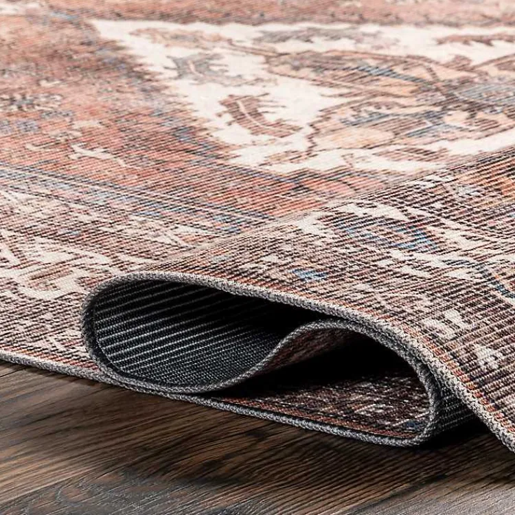 Kirklands Home Area Rugs|Persian Medallion Washable Area Rug, 3x5 Red