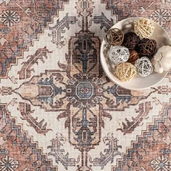 Kirklands Home Area Rugs|Persian Medallion Washable Area Rug, 3x5 Red