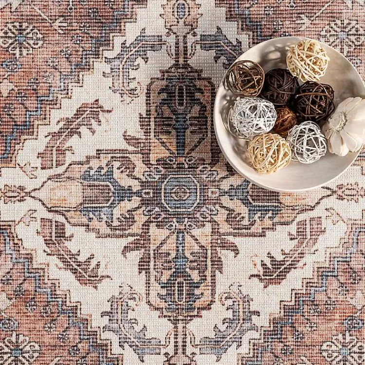 Kirklands Home Area Rugs|Persian Medallion Washable Area Rug, 3x5 Red