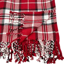 Best Plaid Cotton Throw with Tassels Blankets & Throws