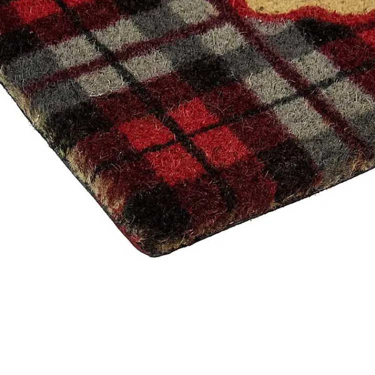 Discount Red Plaid Merry Christmas Doormat Outdoor Christmas Decorations