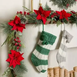 Online Red Poinsettia Christmas Garland Arrangements & Greenery