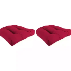 Kirklands Home Outdoor Cushions & Pillows|Pompei Wicker Seat Outdoor Cushion, Set of 2 Red