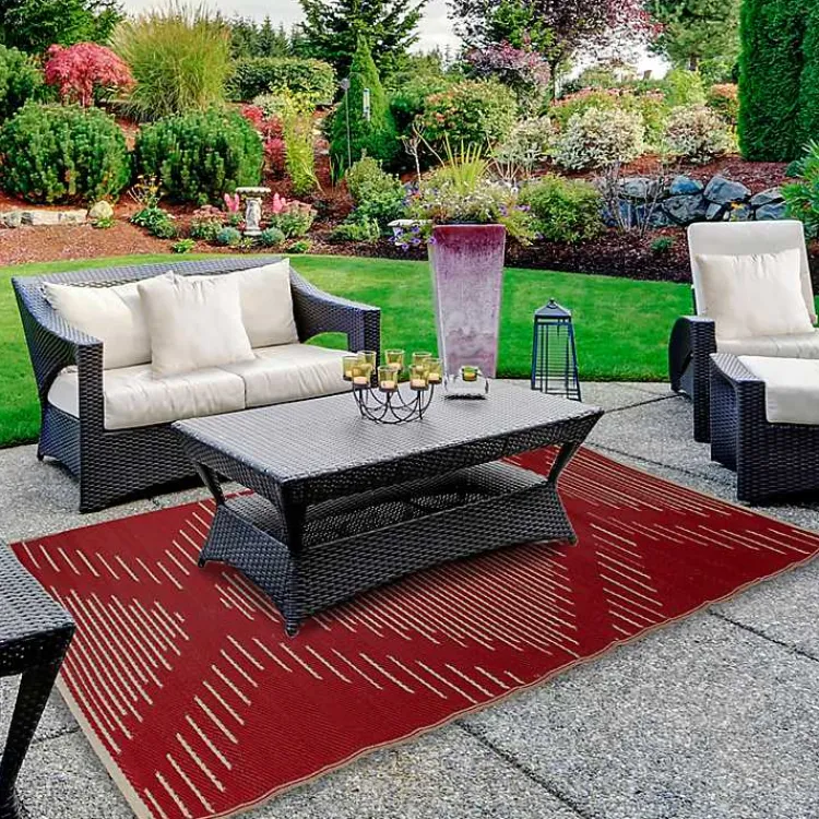 Kirklands Home Outdoor Rugs|Red Primitive Arrow Outdoor Area Rug, 4x6