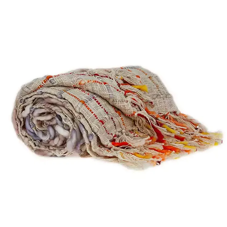 New Red Primitive Squares Handloomed Throw Blanket Blankets & Throws