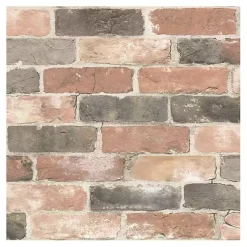 Kirklands Home Wall Murals & Wallpaper|Red Reclaimed Brick Peel & Stick Wallpaper