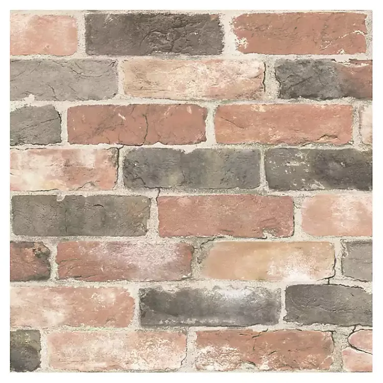 Kirklands Home Wall Murals & Wallpaper|Red Reclaimed Brick Peel & Stick Wallpaper