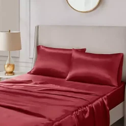 Kirklands Home Bed Sheets|Satin King 2-pc. Pillow Case Set Red