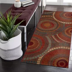 Kirklands Home Outdoor Rugs|Spheres Indoor/Outdoor Runner, 1x4 Red