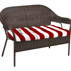Kirklands Home Outdoor Cushions & Pillows|Red Stripe French 3-pc. Outdoor Wicker Cushion Set