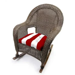 Kirklands Home Outdoor Cushions & Pillows|Red Stripe French 3-pc. Outdoor Wicker Cushion Set
