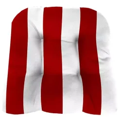 Kirklands Home Outdoor Cushions & Pillows|Red Stripe French 2-pc. Outdoor Wicker Cushion Set