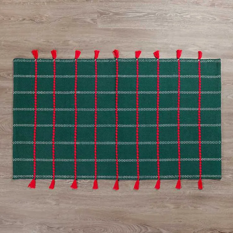 Best Red Tassel Christmas Scatter Rug Christmas Decorations