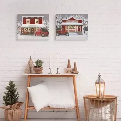 Discount Red Truck Christmas Canvas Art Prints, Set of 2 Christmas Art & Wall Decor