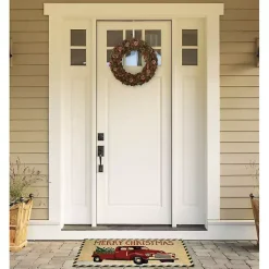 New Red Truck Merry Christmas Tree Doormat Outdoor Christmas Decorations