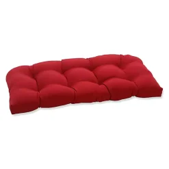 Kirklands Home Outdoor Cushions & Pillows|Tufted Outdoor Loveseat Cushion Red