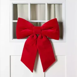 Velvet Bow Outdoor Decoration, 18 in. Outdoor Christmas Decorations