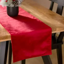 Kirklands Home Table Linens|Velvet Christmas Table Runner, 90 in. Red
