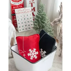 Online Red Velvet Joy Snowflake Lumbar Pillow Christmas Pillows