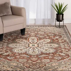 Kirklands Home Area Rugs|Vintage Medallion Leia Area Rug, 5x7 Red