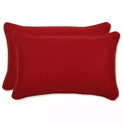 Kirklands Home Outdoor Cushions & Pillows|Welt Outdoor Lumbar Pillows, Set of 2 Red
