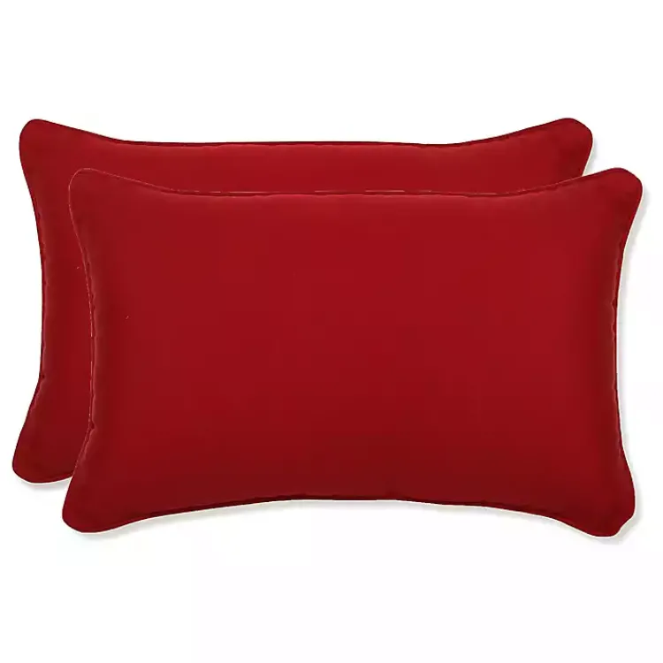 Kirklands Home Outdoor Cushions & Pillows|Welt Outdoor Lumbar Pillows, Set of 2 Red