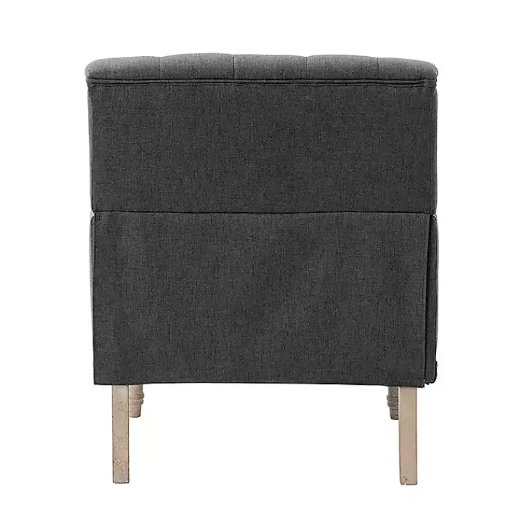 Kirklands Home Accent Chairs|Reginald Charcoal Button Tufted Armchair Gray