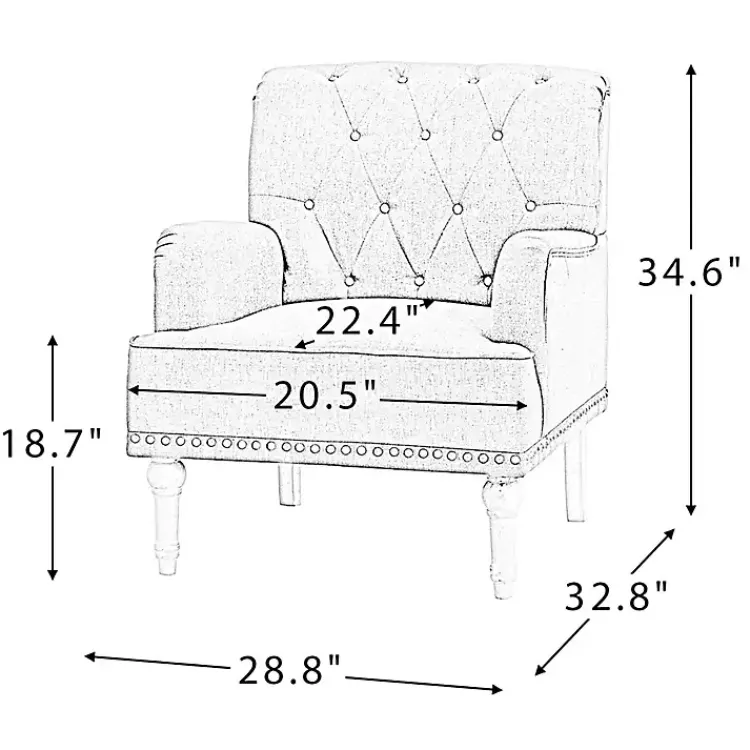 Kirklands Home Accent Chairs|Reginald Charcoal Button Tufted Armchair Gray
