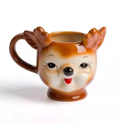 Kirklands Home Glassware & Drinkware|Reindeer Figural Christmas Mug Brown