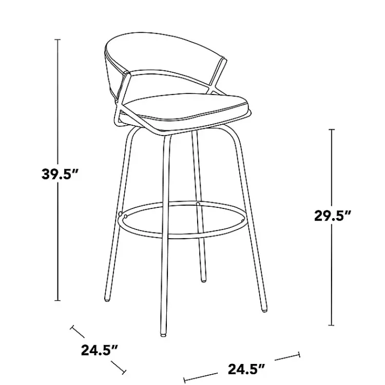 Kirklands Home Bar Stools & Counter Height Stools|Remy White & Gold Swivel Bar Stools, Set of 2 Black