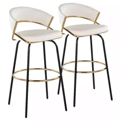 Kirklands Home Bar Stools & Counter Height Stools|Remy Swivel Bar Stools, Set of 2 White
