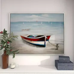 Kirklands Home Framed Art|Resting Rowboat Framed Canvas Art Print