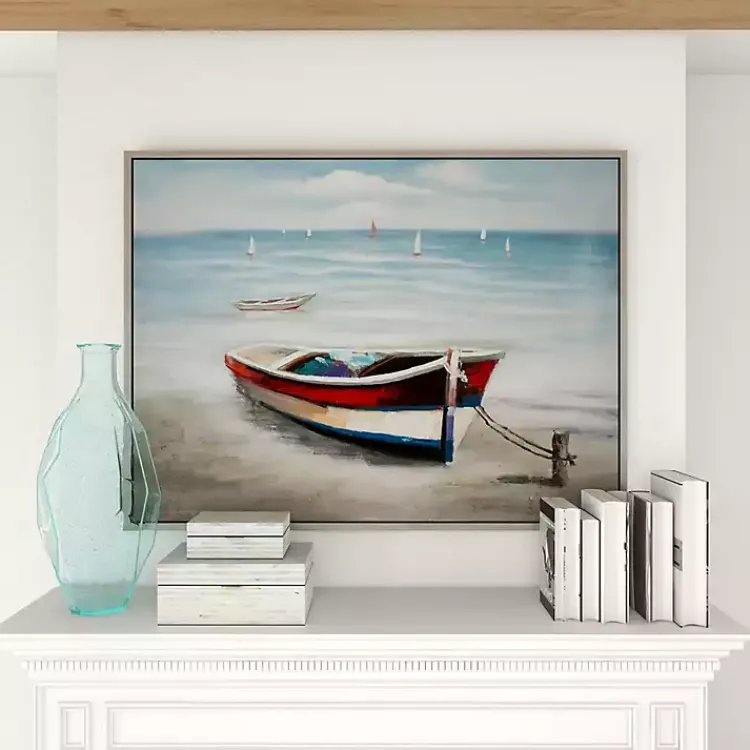 Kirklands Home Framed Art|Resting Rowboat Framed Canvas Art Print