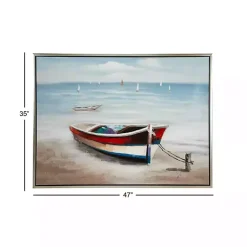 Kirklands Home Framed Art|Resting Rowboat Framed Canvas Art Print