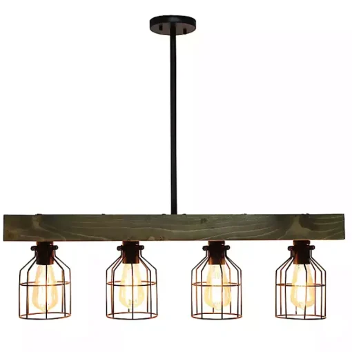 Kirklands Home Chandeliers & Pendant Lighting|Restored Wood 4-Light Pendant Light