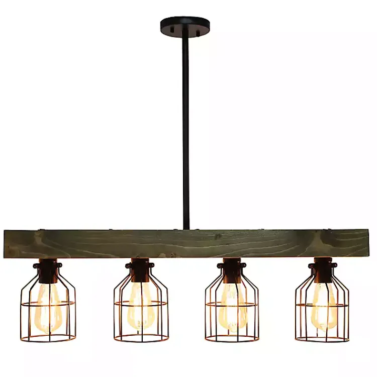 Kirklands Home Chandeliers & Pendant Lighting|Restored Wood 4-Light Pendant Light