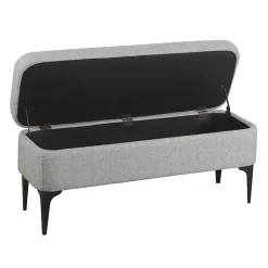 Kirklands Home Benches & Ottomans|Ricardo Woven Storage Bench Gray