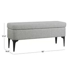 Kirklands Home Benches & Ottomans|Ricardo Woven Storage Bench Gray